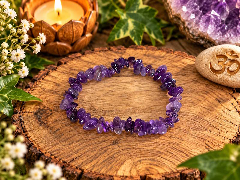 Pulsera Chip Amatista oscura